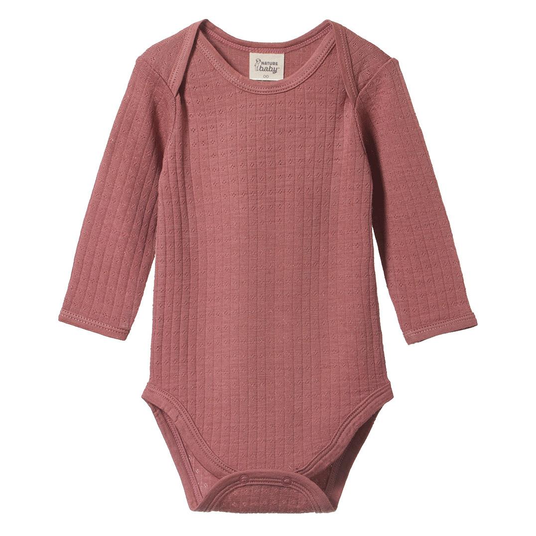 Nature Baby Mer Ess L/S Bodysuit Pointelle